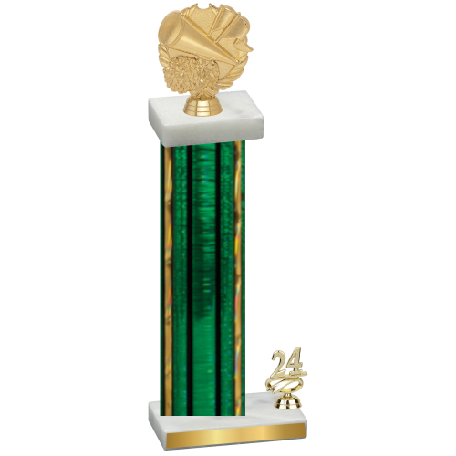 Accented Single Green Glacier Year Cheerleading Trophy