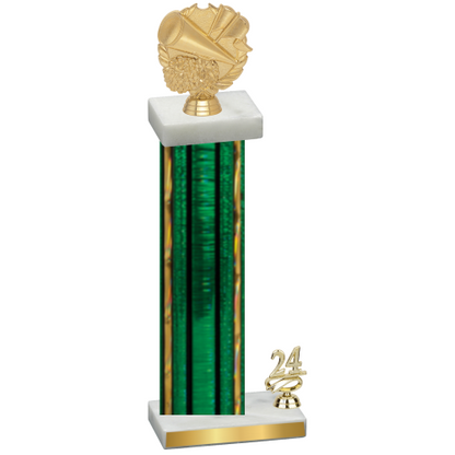 Accented Single Green Glacier Year Cheerleading Trophy