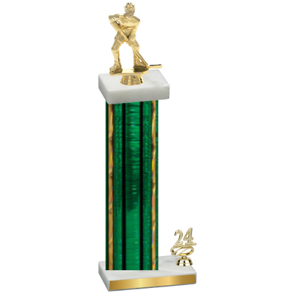 Accented Single Green Glacier Year Hockey Trophy