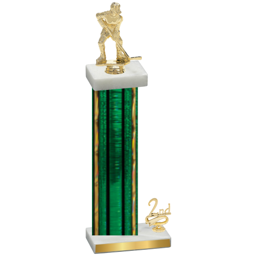 Accented Single Green Glacier Second Place Hockey Trophy