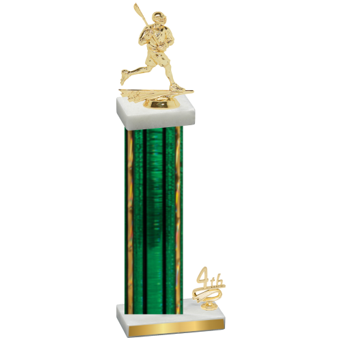 Accented Single Green Glacier Fourth Place Lacrosse Trophy