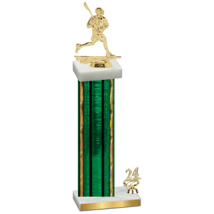 Accented Single Green Glacier Year Lacrosse Trophy