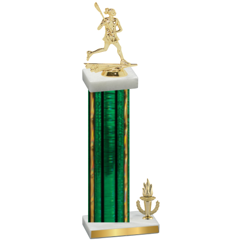 Accented Single Green Glacier Victory Lacrosse Trophy