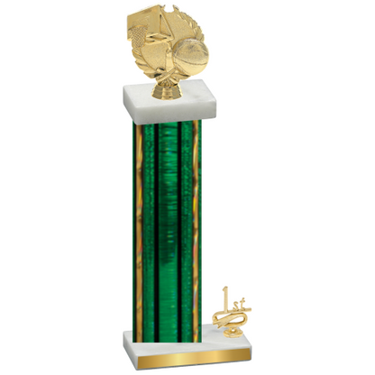 Accented Single Green Glacier First Place Basketball Trophy