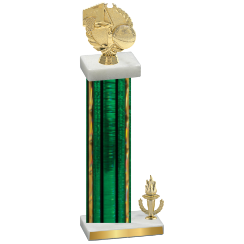 Accented Single Green Glacier Victory Basketball Trophy