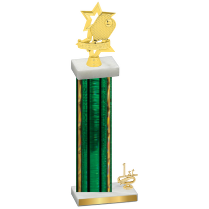 Accented Single Green Glacier First Place Pickleball Trophy