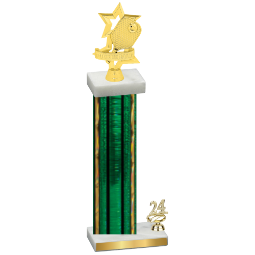 Accented Single Green Glacier Year Pickleball Trophy