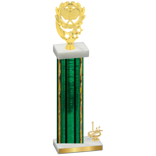 Accented Single Green Glacier First Place Pickleball Trophy