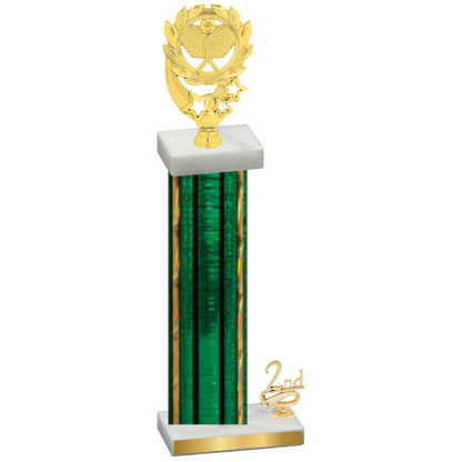 Accented Single Green Glacier Second Place Pickleball Trophy