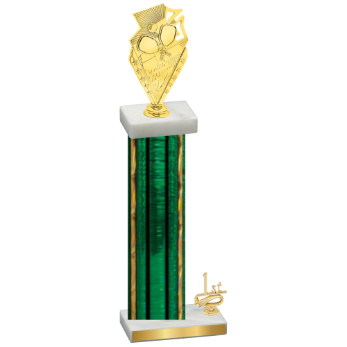 Accented Single Green Glacier First Place Pickleball Trophy