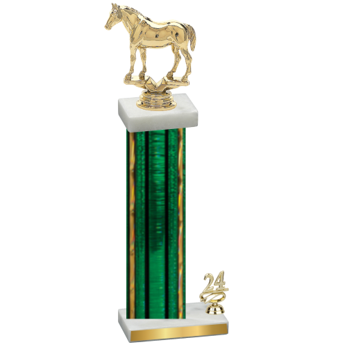 Accented Single Green Glacier Year Horses Trophy