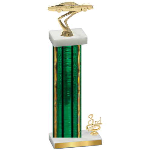 Accented Single Green Glacier Third Place Cars Trophy