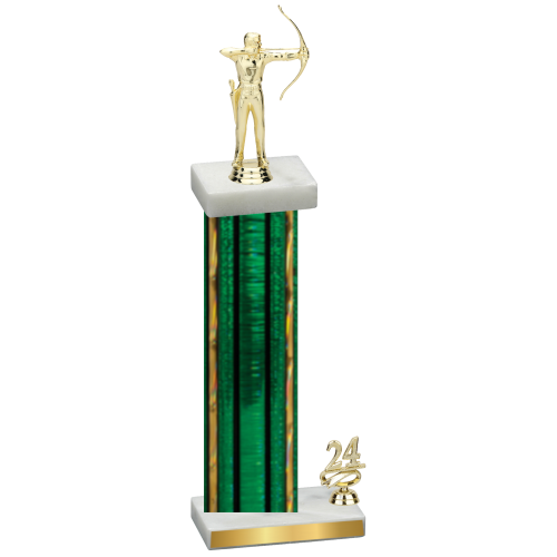 Accented Single Green Glacier Year Archery Trophy