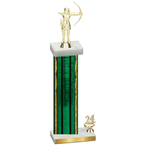 Accented Single Green Glacier Year Archery Trophy