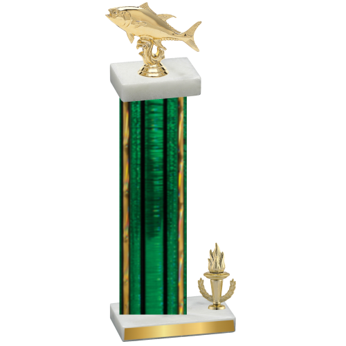 Accented Single Green Glacier Victory Fishing Trophy