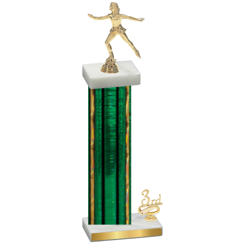 Accented Single Green Glacier Third Place Skater Trophy