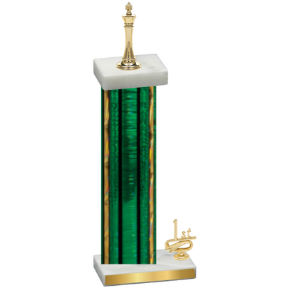 Accented Single Green Glacier First Place Chess Trophy