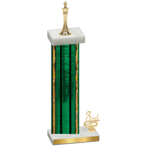 Accented Single Green Glacier Third Place Chess Trophy