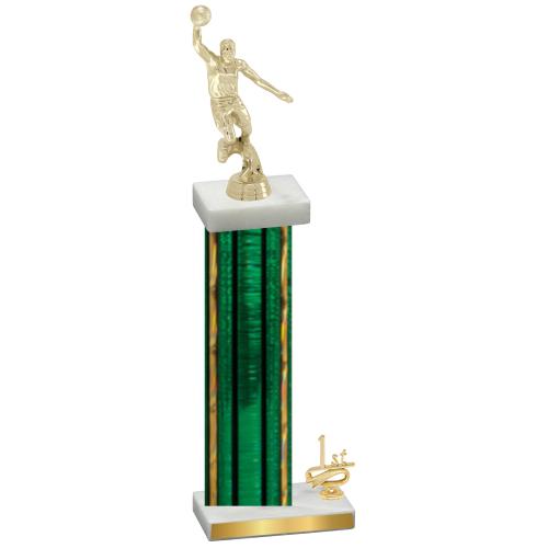 Accented Single Green Glacier First Place Basketball Trophy