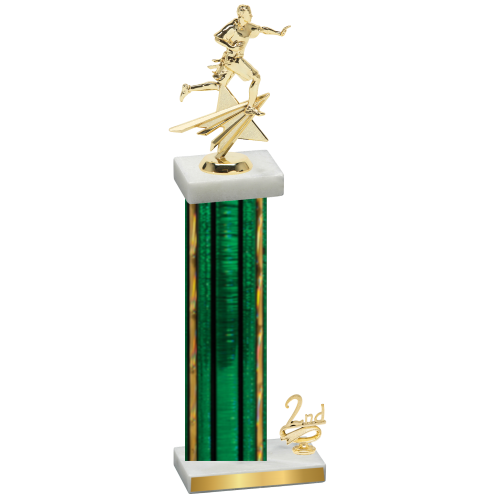 Accented Single Green Glacier Second Place Flag Football Trophy