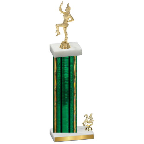 Accented Single Green Glacier Year Majorette Trophy