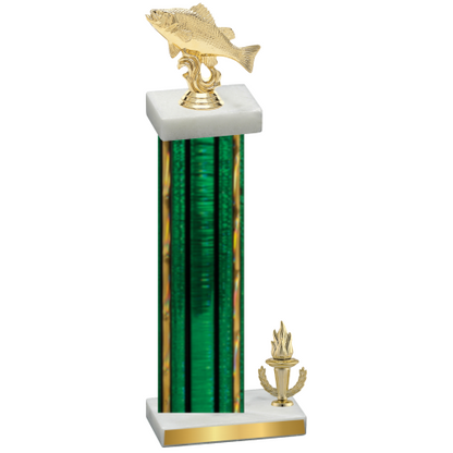 Accented Single Green Glacier Victory Fishing Trophy