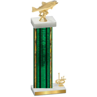 Accented Single Green Glacier First Place Fishing Trophy