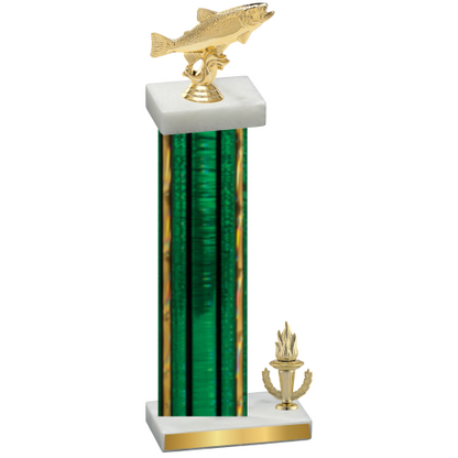 Accented Single Green Glacier Victory Fishing Trophy