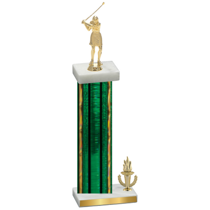 Accented Single Green Glacier Victory Golf Trophy