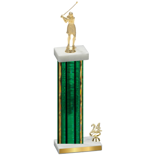 Accented Single Green Glacier Year Golf Trophy