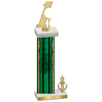 Accented Single Green Glacier Victory Golf Trophy