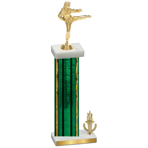 Accented Single Green Glacier Victory Karate Trophy