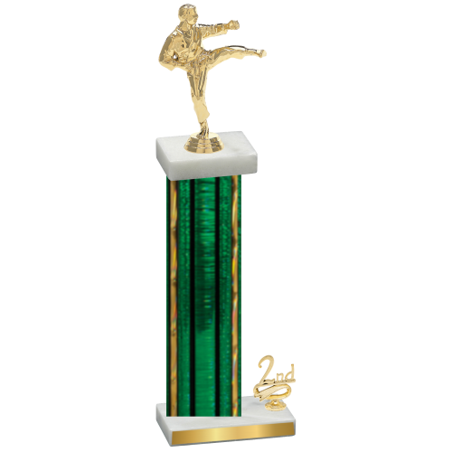 Accented Single Green Glacier Second Place Karate Trophy