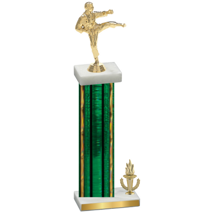 Accented Single Green Glacier Victory Karate Trophy