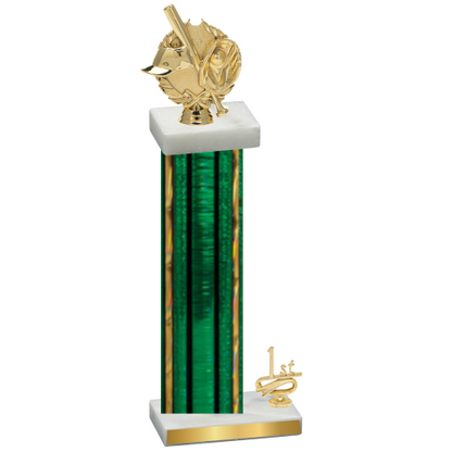 Accented Single Green Glacier First Place Baseball Trophy