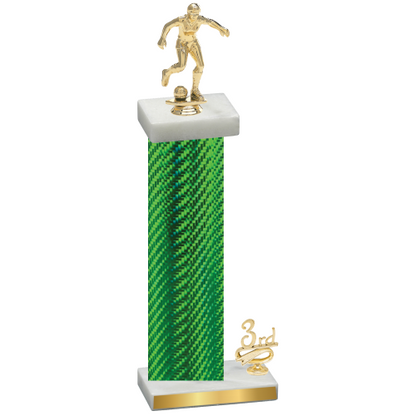 Accented Single Green Carbon Fiber Third Place Soccer Trophy