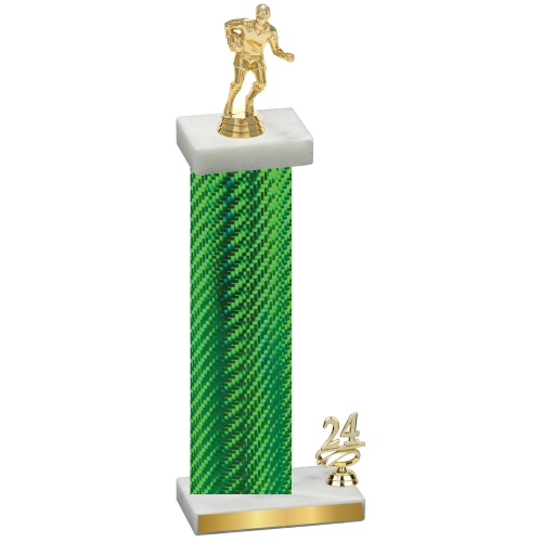 Accented Single Green Carbon Fiber Year Rugby Trophy