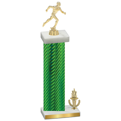 Accented Single Green Carbon Fiber Victory Running Trophy