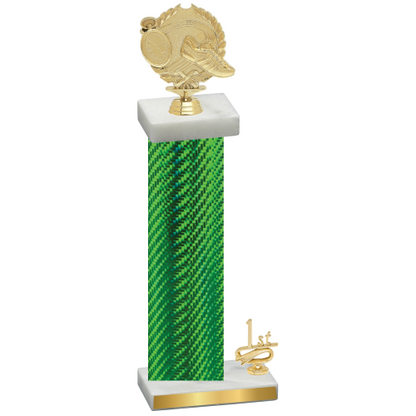 Accented Single Green Carbon Fiber First Place Running Trophy