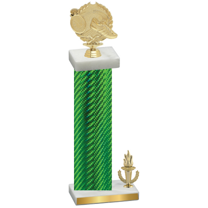 Accented Single Green Carbon Fiber Victory Running Trophy