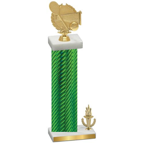 Accented Single Green Carbon Fiber Victory Tennis Trophy