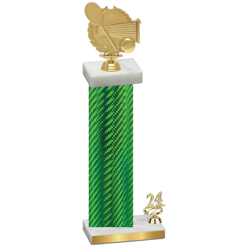 Accented Single Green Carbon Fiber Year Tennis Trophy