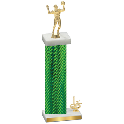 Accented Single Green Carbon Fiber First Place Volleyball Trophy