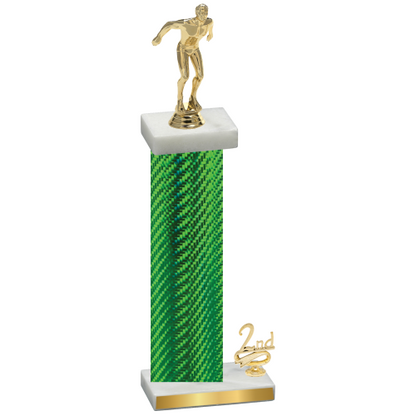 Accented Single Green Carbon Fiber Second Place Swimming Trophy