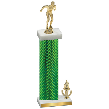 Accented Single Green Carbon Fiber Victory Swimming Trophy