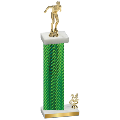 Accented Single Green Carbon Fiber Year Swimming Trophy