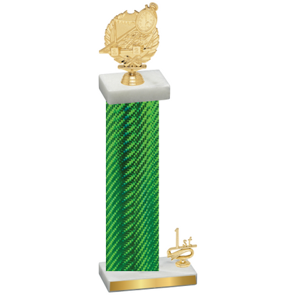 Accented Single Green Carbon Fiber First Place Swimming Trophy