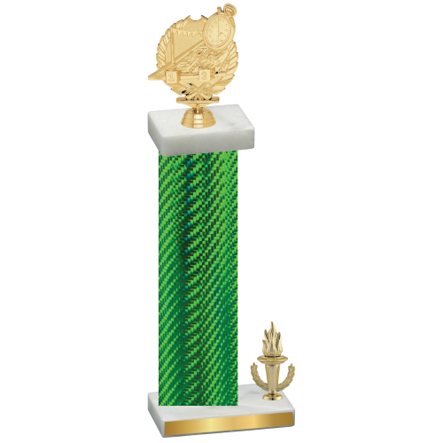 Accented Single Green Carbon Fiber Victory Swimming Trophy