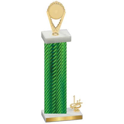 Accented Single Green Carbon Fiber First Place Insert Trophy