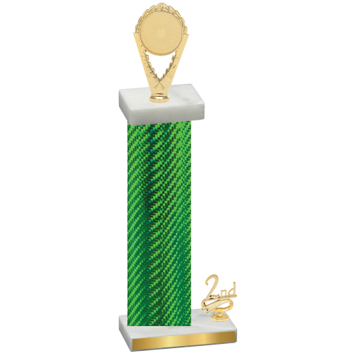 Accented Single Green Carbon Fiber Second Place Insert Trophy